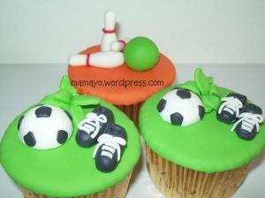 soccer and bowling cupcakes