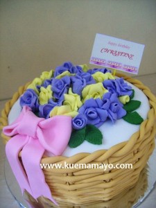 Basket of roses cake
